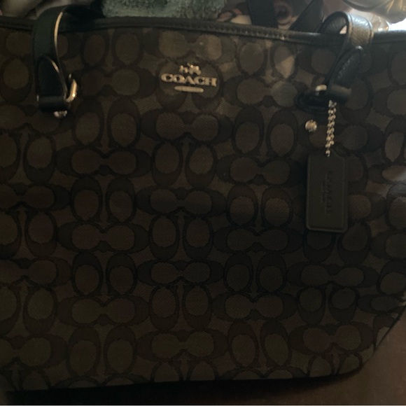 Ladies Coach Black Signature C Tote Bag - Picture 5 of 5